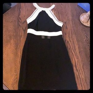 Express Black and White Halter Top Dress